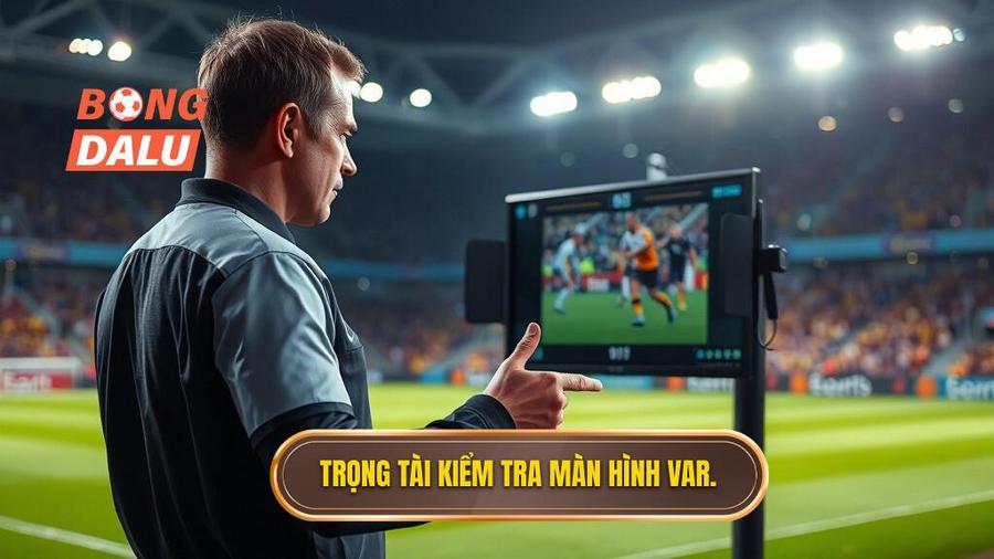 1. Trọng tài kiểm tra màn hình VAR.